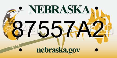 87557A2 Nebraska License Plate