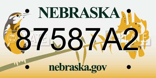 87587A2 Nebraska License Plate