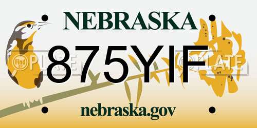 875YIF Nebraska License Plate