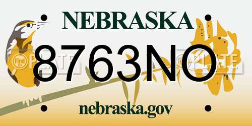8763NO Nebraska License Plate