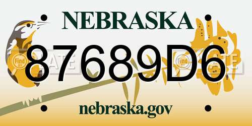 87689D6 Nebraska License Plate