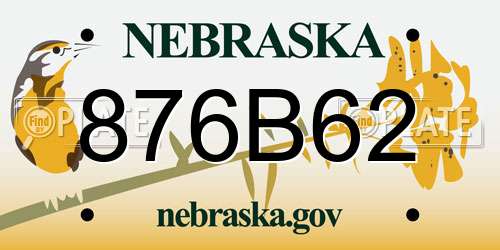 876B62 Nebraska License Plate
