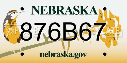 876B67 Nebraska License Plate