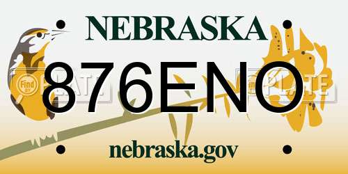 876ENO Nebraska License Plate