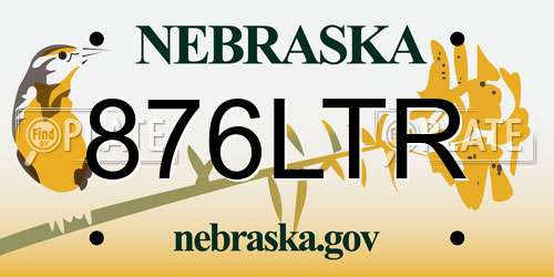 876LTR Nebraska License Plate