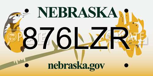 876LZR Nebraska License Plate