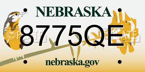 8775QE Nebraska License Plate