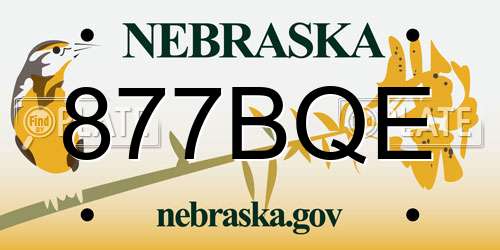 877BQE Nebraska License Plate