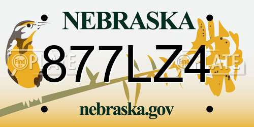 877LZ4 Nebraska License Plate