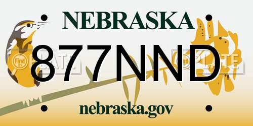 877NND Nebraska License Plate