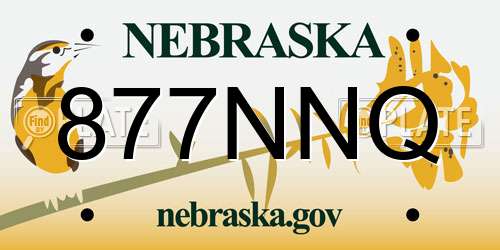 877NNQ Nebraska License Plate