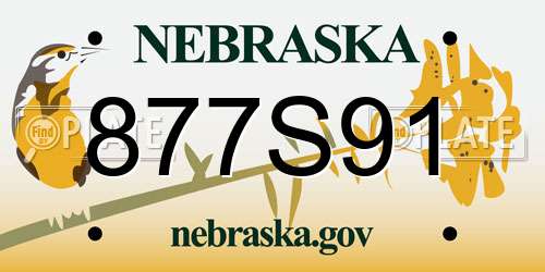 877S91 Nebraska License Plate