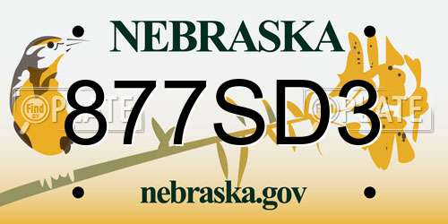 877SD3 Nebraska License Plate