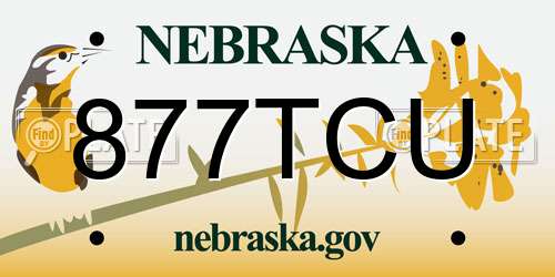 877TCU Nebraska License Plate