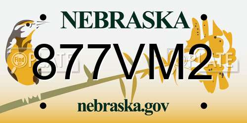 877VM2 Nebraska License Plate