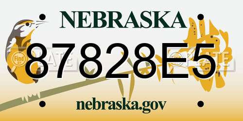 87828E5 Nebraska License Plate