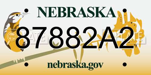 87882A2 Nebraska License Plate