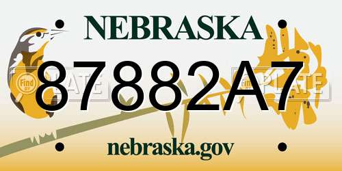 87882A7 Nebraska License Plate