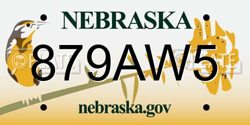 879AW5 Nebraska License Plate