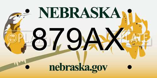 879AX Nebraska License Plate