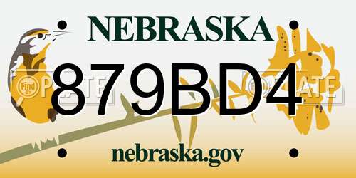 879BD4 Nebraska License Plate