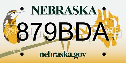 879BDA Nebraska License Plate
