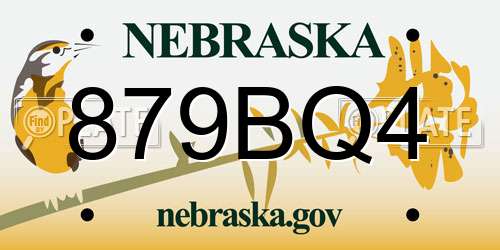 879BQ4 Nebraska License Plate