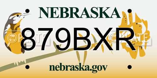 879BXR Nebraska License Plate