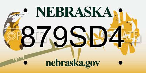 879SD4 Nebraska License Plate