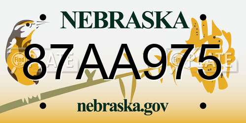 87AA975 Nebraska License Plate