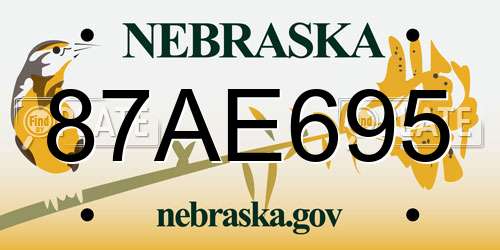 87AE695 Nebraska License Plate