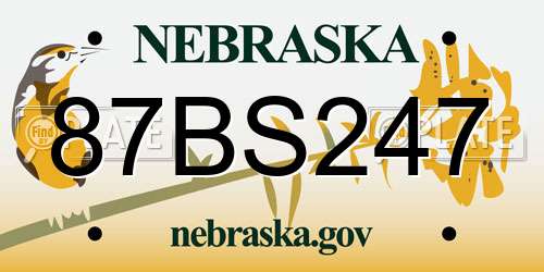 87BS247 Nebraska License Plate