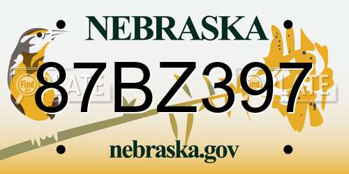 87BZ397 Nebraska License Plate