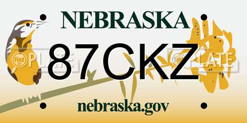 87CKZ Nebraska License Plate