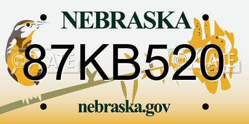 87KB520 Nebraska License Plate