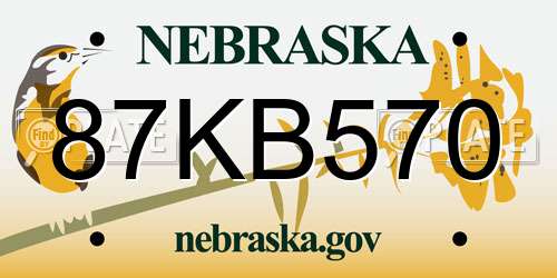 87KB570 Nebraska License Plate