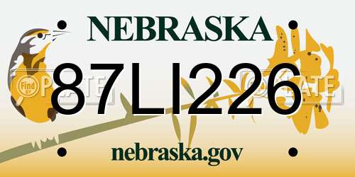 87LI226 Nebraska License Plate