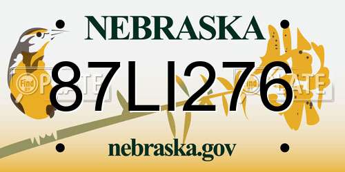 87LI276 Nebraska License Plate