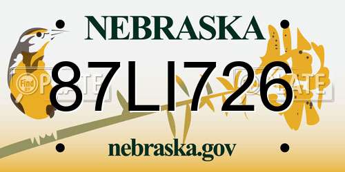 87LI726 Nebraska License Plate