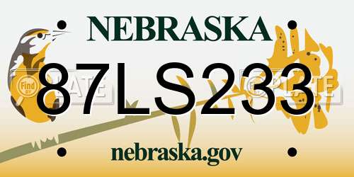 87LS233 Nebraska License Plate