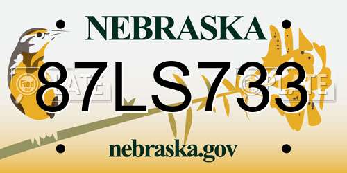 87LS733 Nebraska License Plate