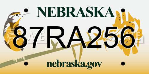 87RA256 Nebraska License Plate
