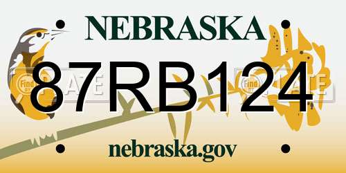 87RB124 Nebraska License Plate