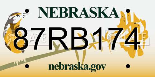87RB174 Nebraska License Plate
