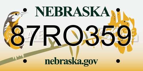 87RO359 Nebraska License Plate