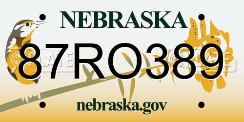 87RO389 Nebraska License Plate
