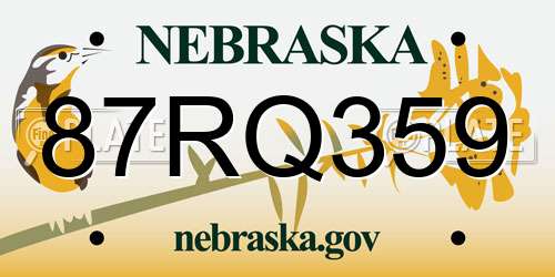 87RQ359 Nebraska License Plate