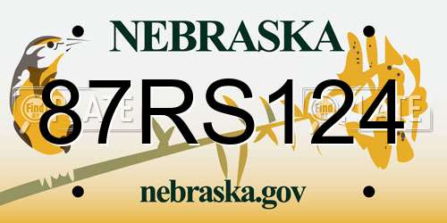87RS124 Nebraska License Plate