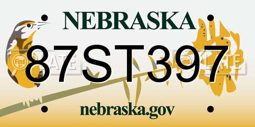 87ST397 Nebraska License Plate