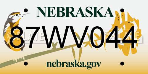 87WV044 Nebraska License Plate
